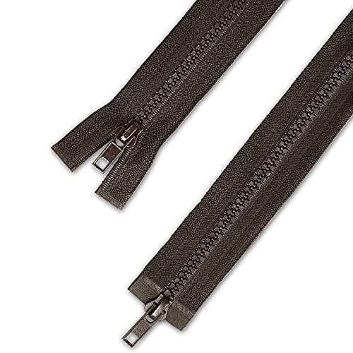 Telliswelt 2 Wege Reißverschluss - dunkelbraun - mit beidseitiger Öffnung - breite Kunststoffzähne - praktisch - 3,3 cm breit - 40 cm lang von Telliswelt