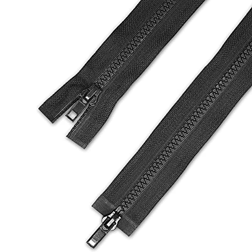 Telliswelt 2 Wege Reißverschluss - dunkelgrau - mit beidseitiger Öffnung - breite Kunststoffzähne - praktisch - 3,3 cm breit - 100 cm lang von Telliswelt
