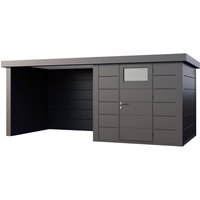 Telluria Gerätehaus »Classico«, BxHxT: 542 x 219 x 258 cm (Außenmaß inkl. Dachüberstand) - silberfarben von Telluria