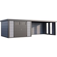Telluria Gerätehaus »Classico«, BxHxT: 782 x 219 x 318 cm (Außenmaß inkl. Dachüberstand) - grau von Telluria