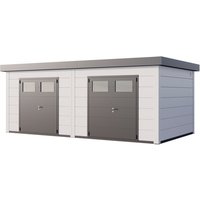 Telluria Gerätehaus »DUO«, BxHxT: 672 x 265 x 388 cm (Außenmaß inkl. Dachüberstand) - weiss von Telluria