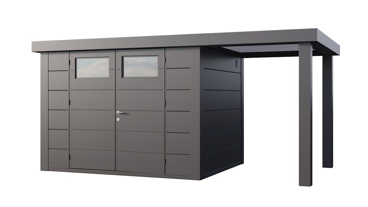 Telluria Metallgerätehaus Classico 3024 mit 170 cm Seitendach granitgrau/anthrazit Seitendach 170 cm rechts Telluria Metallgerätehaus Classico 3024 mit 170 cm Seitendach granitgrau/anthrazit Seitendach 170 cm rechts von Telluria