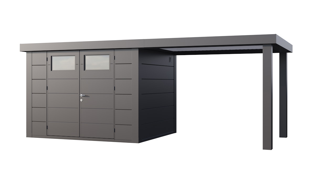 Telluria Metallgerätehaus Classico 3024 mit 280 cm Seitendach granitgrau/anthrazit Seitendach 280 cm rechts Telluria Metallgerätehaus Classico 3024 mit 280 cm Seitendach granitgrau/anthrazit Seitendach 280 cm rechts von Telluria
