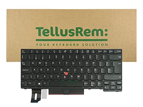 TellusRem ersatztastatur Lenovo T480s Regular Black - ES Nicht Hintergrundbeleuchtung für Lenovo Thinkpad T480s, T490, E490, L480, L490, L380, L390, L380 Yoga, L390 Yoga, E490, E480 von TellusRem