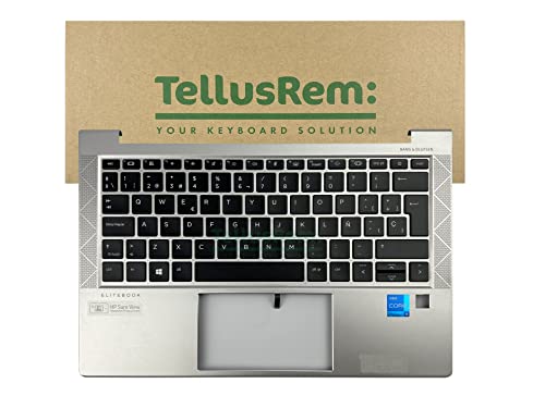 TellusRem ersatztastatur Spanisch Nicht Hintergrundbeleuchtung für HP 830 G7 830 G8 von TellusRem