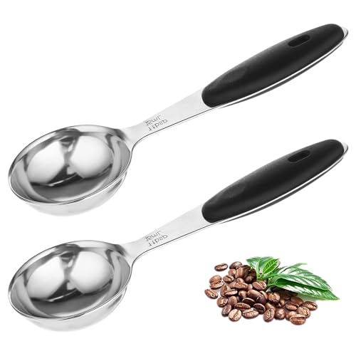 2 Stück Messlöffel Edelstahl Teelöffel Lang Kaffeelöffel Portionierer 15 ml Einzelmesslöffel Messlöffel mit Gummigriff Measuring Löffel Spoons für Kaffeepulver Zuckergranulat von Telooco