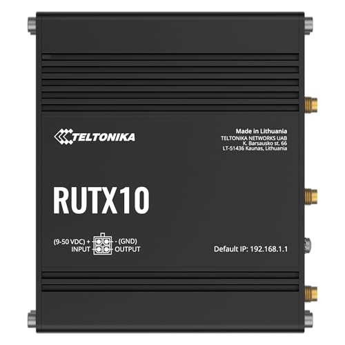 Teltonika RUTX10 Industrial Wi-Fi Router, Wi-Fi 5, VLAN Management, Multiple VPNs, 4x Gigabit Ethernet Ports, Industrial Protocols von Teltonika