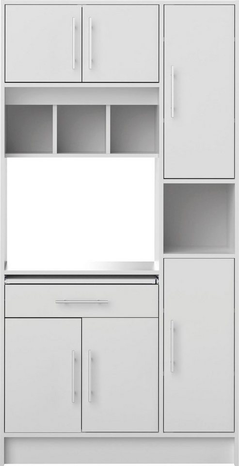 TemaHome Küchenbuffet Louise ausziehbarer Schrank, mit Fach für eine Mikrowelle, Höhe 180 cm von TemaHome