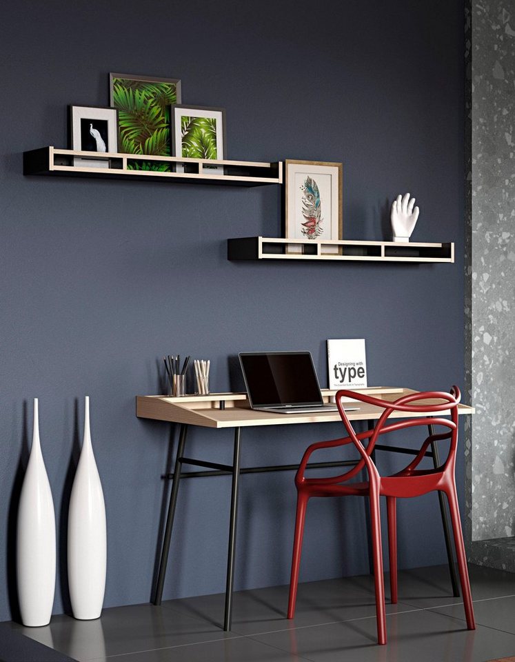 TemaHome Schreibtisch Ply, mit schönen Metallbeinen und ausreichenden Arbeitsplatz von TemaHome