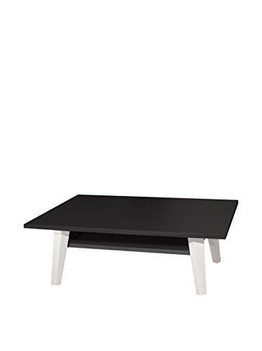 TemaHome 2090 A0200 x 00 Zeitgenössische Couchtisch Range Zeitschriften Füße inclines weiß/schwarz 89 x 67 x 28,2 cm von Symbiosis