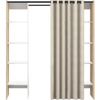 TemaHome Garderobenschrank "TOM", Schrank mit Vorhang, ausziehbar auf Breite 185,3 cm von Temahome