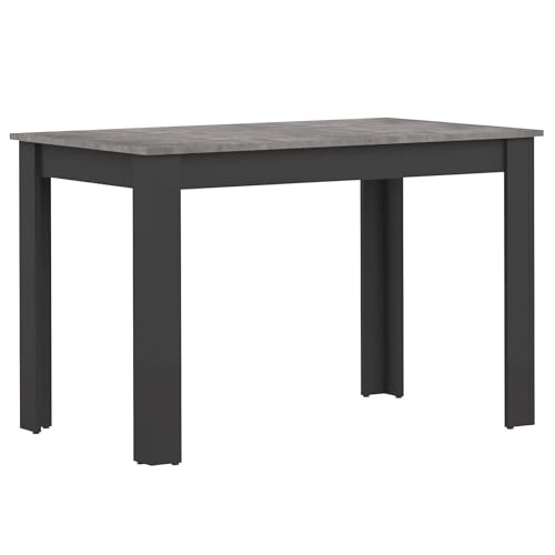 Temahome Nice Pranzo-Tisch, Truciolat, Melamin, Schwarz und Beton, 110 x 70 x 73 cm (L-P-A) von Symbiosis