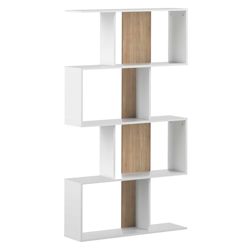 Temahome Sigma Bücherregal, Bianco E Rovere, 89x25x165 cm (L-P-A) von Symbiosis