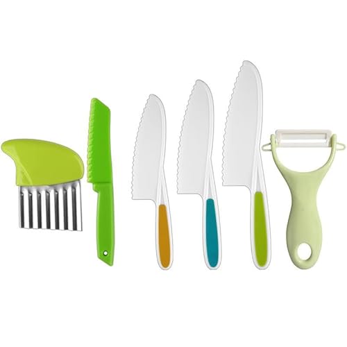kinder messer, 6 teiliges kinder küchenset zum Schneiden und Kochen von Obst oder Gemüse Montessori Spielzeug für kindermesser ab 2 3 4 5 6 jahre von Temesser
