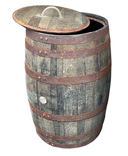 Temesso Originales schottisches Whiskyfass als Regentonne, Eichenfass, Holzfass, Whiskey Fass 190 Liter (190 L + Deckel) von Temesso