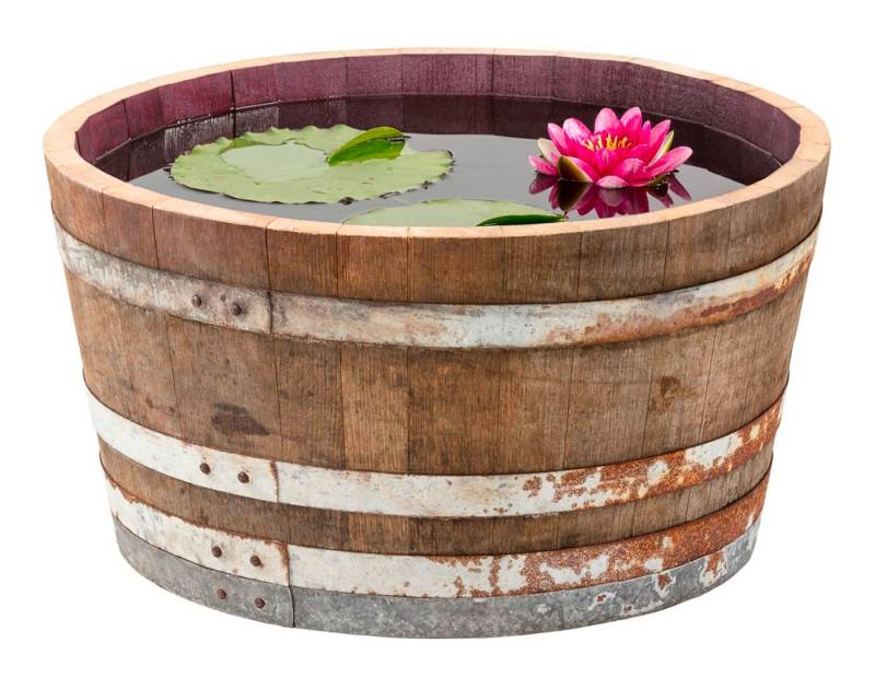 Temesso Pflanzkübel D 70cm - Rustikales Weinfass halbiert als Miniteich Temesso Pflanzkübel D 70cm - Rustikales Weinfass halbiert als Miniteich von Temesso