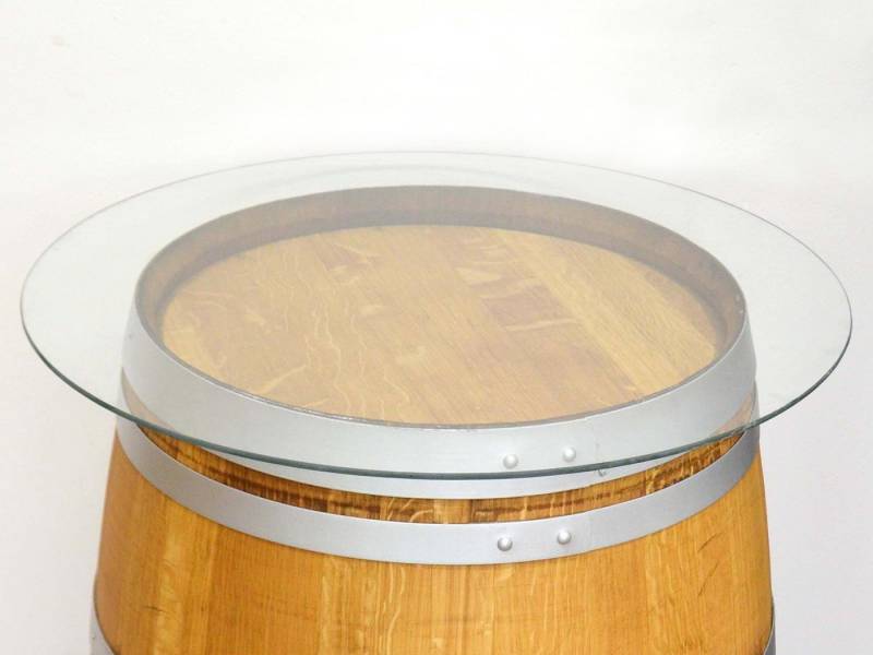 Temesso Stehtisch 225L Weinfass als Stehtisch - mit Glasplatte von Temesso