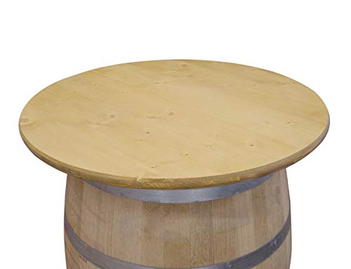 Temesso Tischplatte aus Holz für Weinfass Stehtisch - Eichenlasur (D100 cm ohne Bohrung inkl. Schrauben) von Temesso