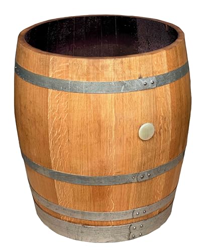 Temesso halbes Weinfass, Holzfass aus Eichenholz geschliffen und geölt als Kräuterbeet, Pflanzkübel oder Teich (3/4) von Temesso