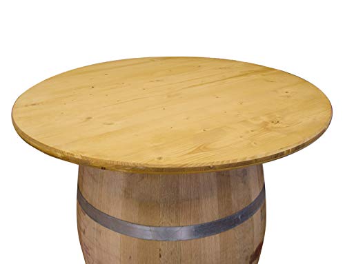Temesso Tischplatte aus Holz für Weinfass Stehtisch D80 oder D100 cm - Eichenlasur (D100 cm mit Vorbohrung Ink. Schrauben) von Temesso