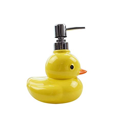 Shuxiang-Seifenspender, Ente Keramik Seifenspender, Lotionspender gemacht mit Nirosta-Pumpe, Boutique Dekoration (Color : Yellow, Size : 270ML) von Temhyu