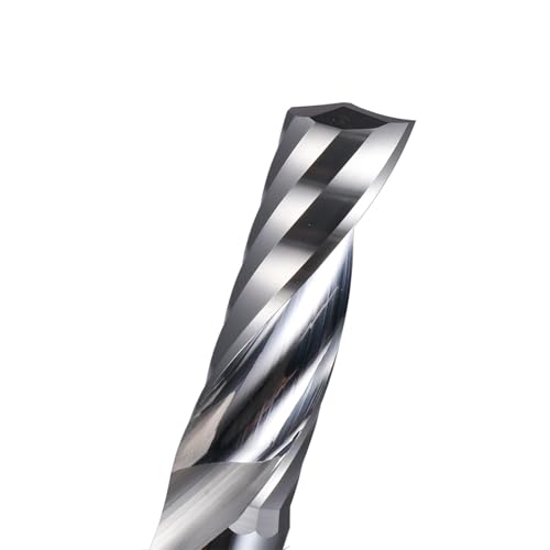 Temhyu 1,0 bis 12 mm Einzelflöten-Spiral-CNC-Schaftfräser-Hartmetallfräser for Acryl-PVC-MDF-Einflötenfräser(8.0x28x60L) von Temhyu