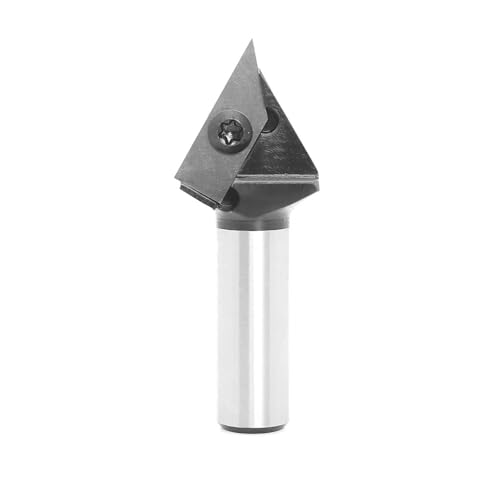 Temhyu 1/4" 1/2" 6mm Schaft CNC-Einsatz V-Nut Schlitzfräser 60 Grad V-Bit Holzbearbeitung Anfasen 3D-Gravur Fräser(6mm shank) von Temhyu