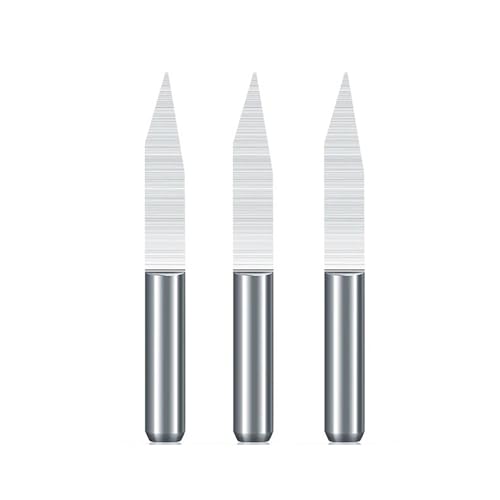 Temhyu 10 Stück 3,175 mm (1/8 Zoll) Schaft V-Form Fräser 30 40 Grad Hartmetall PCB Gravur Bits CNC Router Werkzeug(10PCS degree30X1.2mm) von Temhyu