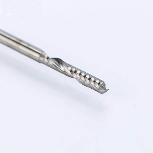 Temhyu 10 stücke 3,175mm Schaft Einzelne Flöte Spirale Cutter Router Bit CNC Ende Mühle for MDF Hartmetall Fräser Stahl CNC(2.0mm,17mm) von Temhyu