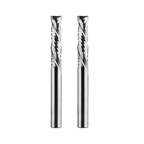 Temhyu 2PCS Kompression Fräser Holz UP & DOWN Cut Zwei Flöte Spirale Hartmetall Fräsen Werkzeug CNC Router Bits Holz schaftfräser(2PC-SP2FC-D4.0-L25) von Temhyu
