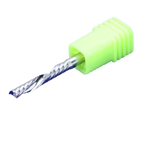 Temhyu 3,175/4/5/6/8mm Schaft Links Spirale Fräser Down Cut One Flöte Router Bit CNC Schaftfräser Hartmetall Fräser(3.175x1.5x10x38L) von Temhyu