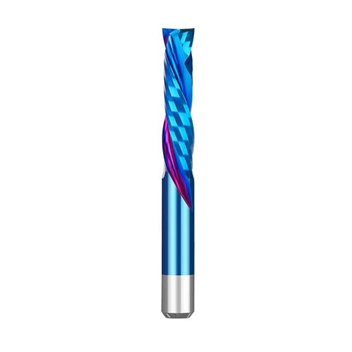 Temhyu 3,175–12 mm Schaftfräser UP & DOWN Cut Zweischneidiges Spiralkompressionsfräswerkzeug for CNC-Fräser-Schaftfräser(Nano Blue Coated,6x17x50L) von Temhyu