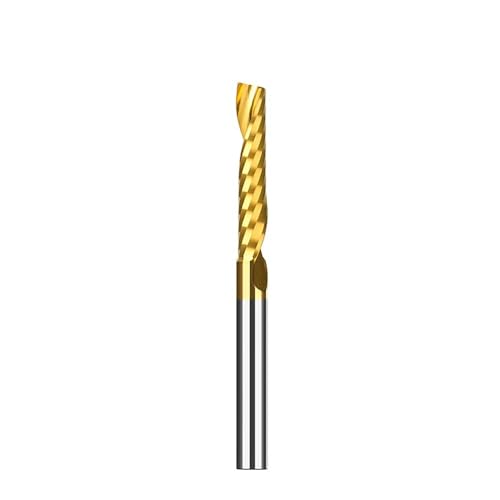 Temhyu 3,175 4 5 6 8mm Schaft Schaftfräser Einzelflöte Fräser Hartmetall CNC Spiralfräser Holzbearbeitungswerkzeuge(3.175x3.175x15mm) von Temhyu