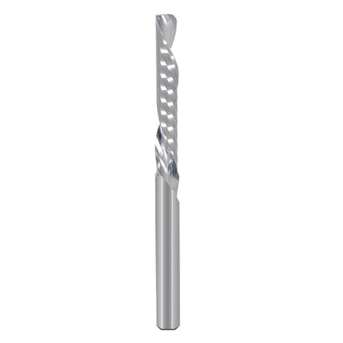 Temhyu 3,175 mm 4 mm 5 mm 6 mm 8 mm Schaft links Spiralfräser Down Cut One Flöte Fräser CNC-Schaftfräser Hartmetall-Fräser(3.175x2.0x10x38L) von Temhyu