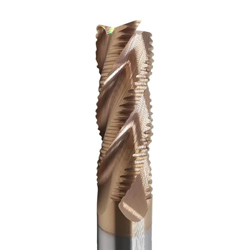 Temhyu 3/4/5/6/7/8/10mm Schaft Vollhartmetall Schruppfräser HRC55 4 Flöte CNC Fräser Bits Fräser for Metall Grobbearbeitung(6.0X20X6DX75) von Temhyu