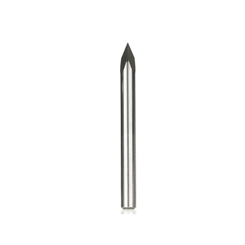 Temhyu 4 mm 6 mm Schaft, CNC-Fräser, 3-kantige Pyramidengravur-Bits, 4 mm Schaft, Hartmetall-Schaftfräser, 20, 30, 40, 45, 60, 90 Grad, CNC-Fräser-Fräswerkzeug(6x0.2x45) von Temhyu