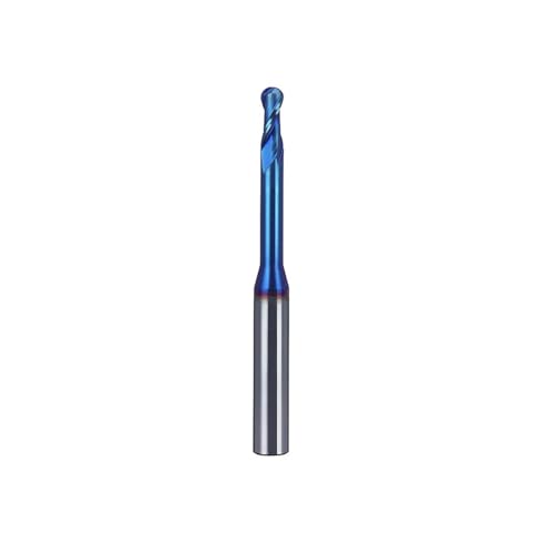 Temhyu 4 mm 8 mm Schaft HRC55 HRC65 Hartmetall Langhals-Kugelfräser CNC-Rillenfräser Fräser Fräser Messer R0,15 R1 Schaftfräser(HRC65 2F,R0.5x20x4x50mm) von Temhyu