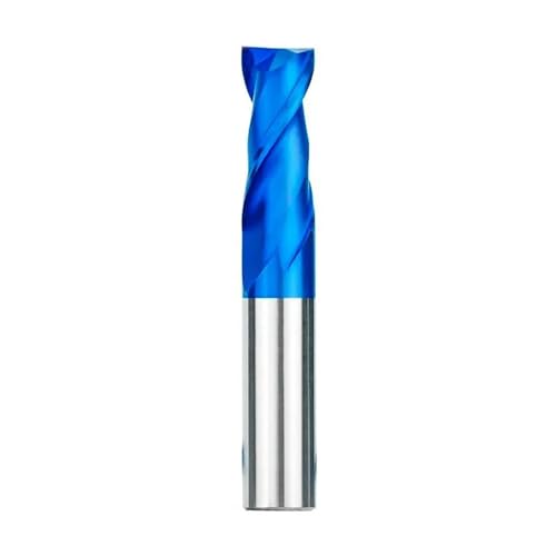 Temhyu 6mm 8mm 10mm Schaft Fräser 2 Flöten Router Bit 1-12mm Wolframkarbid Schaftfräser HRC 45 CNC Maschine Fräsen Werkzeuge CNC Fräsen Bit(NANO Blue Coated,4xD4x10x50L) von Temhyu