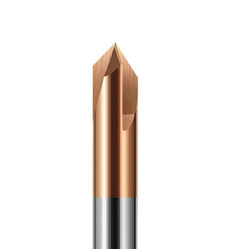 Temhyu 6mm 8mm Schaft HRC60 3 Flöten Fasenfräser 60/90/120 Grad CNC Fräser CNC Gravur Fräswerkzeug Hartmetall Fasenschaftfräser(60 Degree,HRC55 Bronze coating,8X60) von Temhyu