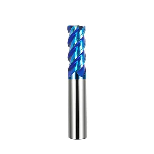 Temhyu 8mm 10mm Schaft HRC60 Fräser Hartmetall-schaftfräser 1-12mm 4 Flöten Ende Fräsen bit for CNC Maschine Metall Fräsen Werkzeug CNC Router Bit(D4xD4x20x100L-01) von Temhyu