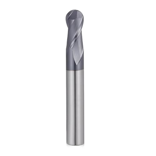 Temhyu HRC 50 55 65 Kugelkopffräser Wolframkarbidfräser CNC-Fräser Fräswerkzeug 2-Flöten-Kugelkopffräser R1 R2(R2XD4X100,HRC50 2F) von Temhyu