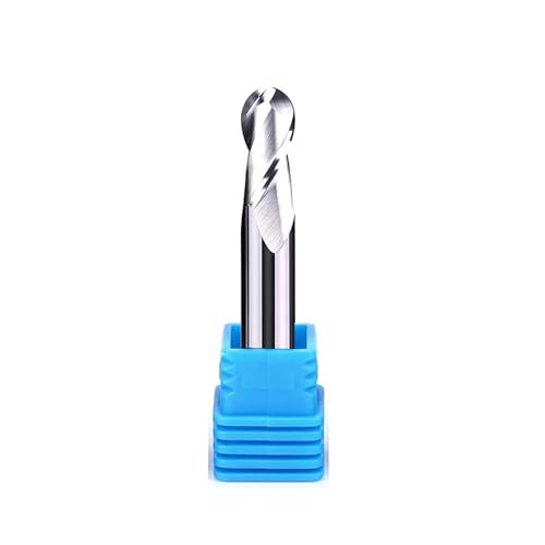 Temhyu HRC50 55 65 4mm 6mm 8mm Schaft Kugelfräser Wolframkarbidfräser CNC-Fräser Fräswerkzeug R0,5 2 4 Flöten(HRC50-2F For Al,R7X14DX100L) von Temhyu