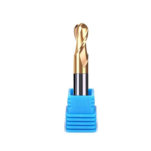 Temhyu HRC50 55 65 4mm 6mm 8mm Schaft Kugelfräser Wolframkarbidfräser CNC-Fräser Fräswerkzeug R0,5 2 4 Flöten(HRC55-2F,R8X16DX100L) von Temhyu