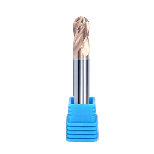 Temhyu HRC50 55 65 4mm 6mm 8mm Schaft Kugelfräser Wolframkarbidfräser CNC-Fräser Fräswerkzeug R0,5 2 4 Flöten(HRC55-4F,R2X4DX100L) von Temhyu