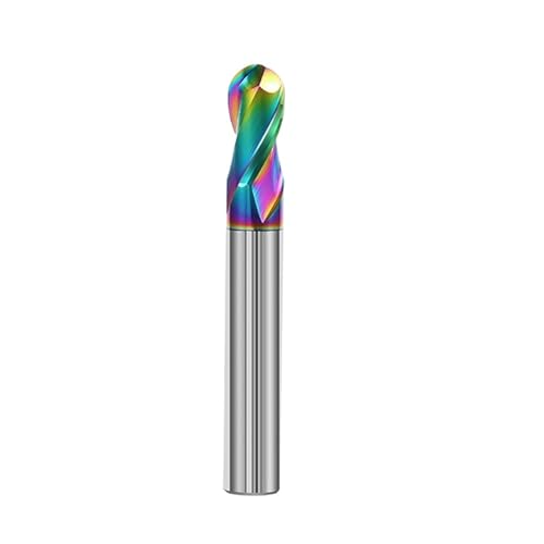 Temhyu HRC55 8mm 12mm Schaft 2 Flöten Kugelfräser Wolframkarbidfräser CNC Fräser Fräswerkzeug R0.5 R0.75 Kugelfräser(R1.5X4X50) von Temhyu