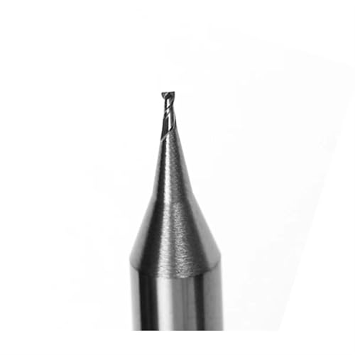 Temhyu HRC68 4 mm Schaft 2 Flöten Mikro-Flachschaftfräser 0,2–0,9 mm Mini-CNC-Fräser Wolframkarbid-Kugelschaftfräser Mini-Fräsmaschine for Metall(Black 2F End Mills,0.3X0.6X4X50) von Temhyu