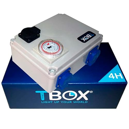 Timer/Programmierer Tempobox 4 x 600 W + Heizung. (für Anbauraum, Anschluss von 4 Beleuchtungslampen, spezielle Steckdose für die Heizung) für konventionelle Steckdose von Tempo Box