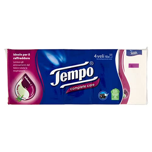 Tempo Fazzoletti Tascabili Complete Care, 10 pacchetti da 9 fazzoletti - 280 g von Tempo