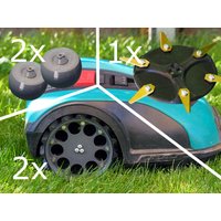 Komplettset Für Bosch Indego 300/350 400 500 700 Connect. Antriebsräder Mit Mehr Grip, Messerscheibe 6 Klingen & Lenkrolle von TemporaDigital