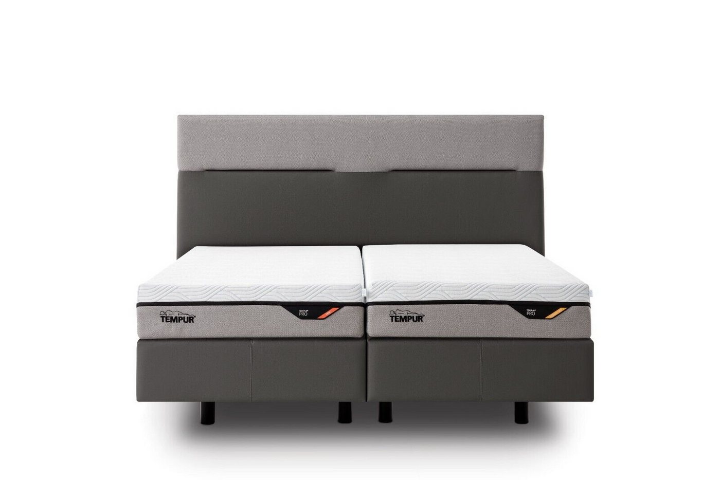 Tempur Bett TEMPUR® Boxspringbett 180 x 200 cm Texture Duo Leather/Charcoal, Auslaufmodell von Tempur